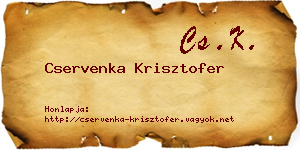 Cservenka Krisztofer névjegykártya